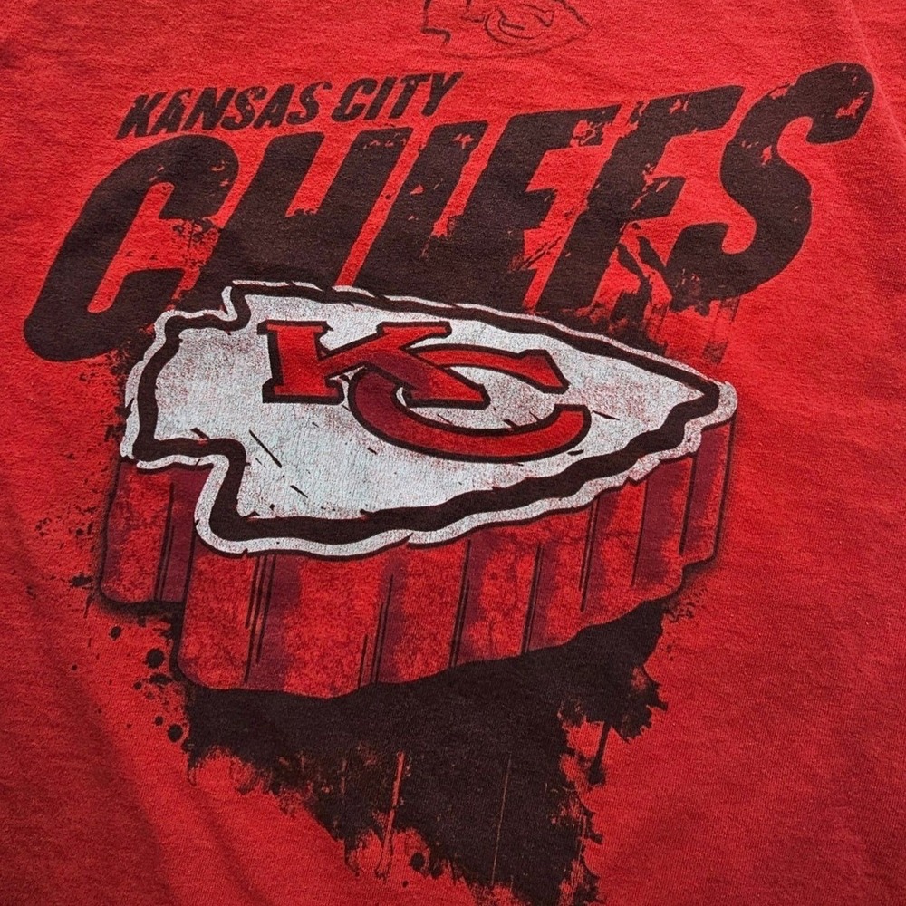NFL Team Apparel Mens Kansas City Chiefs Graphic T-Shirt Red Large Distressed - Picture 3 of 7
